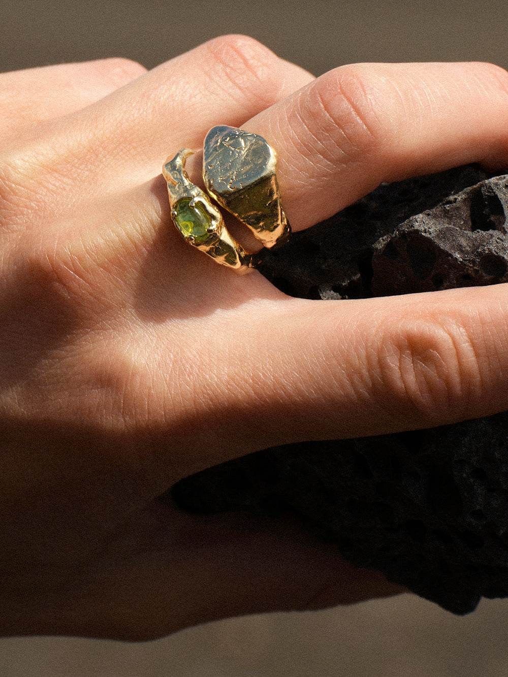 Catch - Peridot | Gold Plated Silver