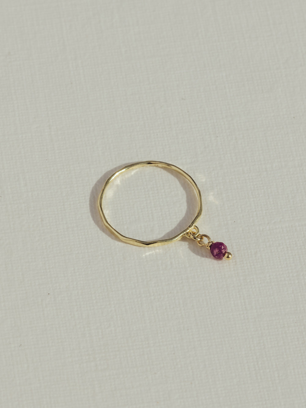 Birthstone ring July - Ruby | 14K Gold Plated
