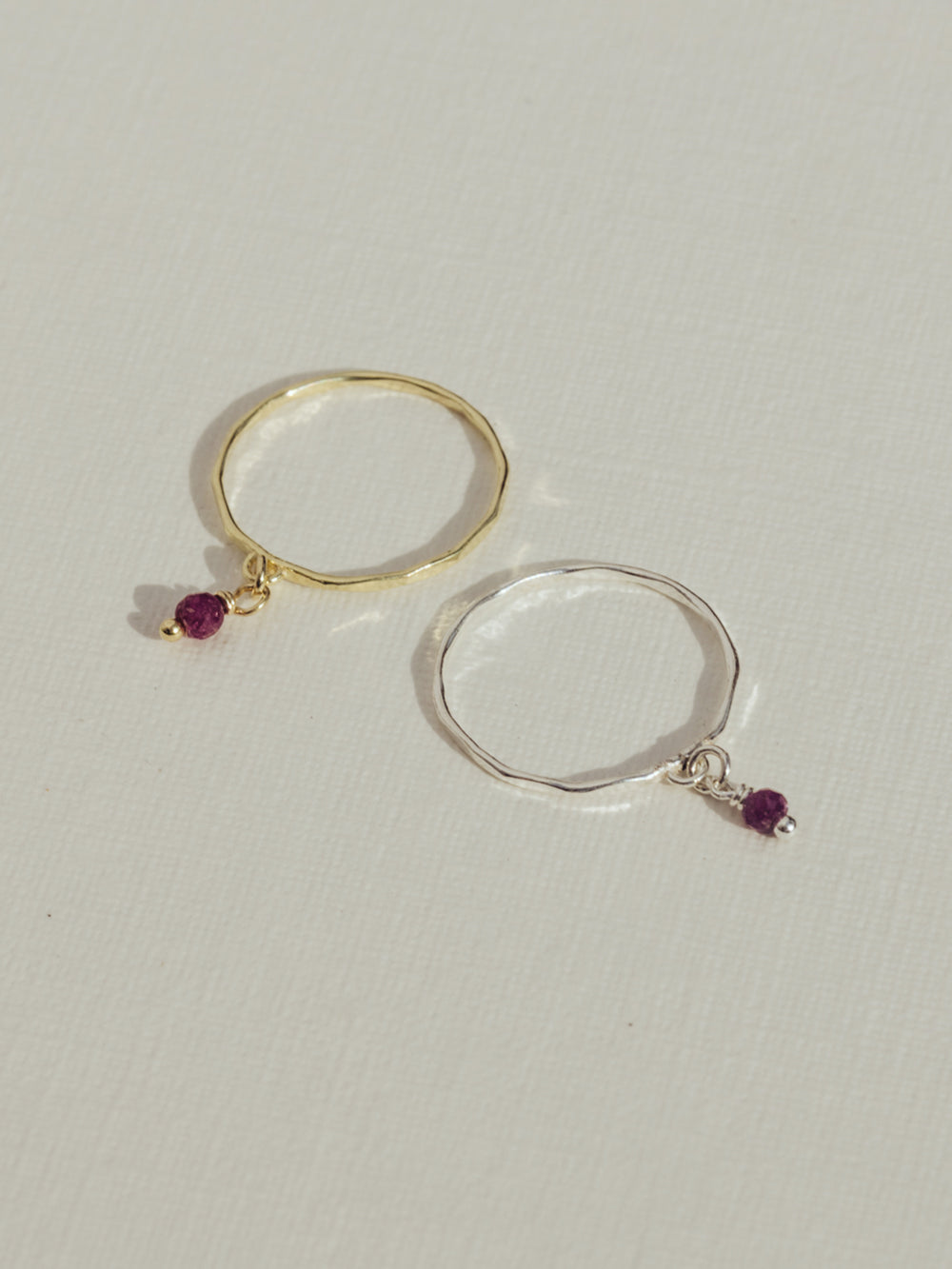 Birthstone ring July - Ruby | 14K Gold Plated