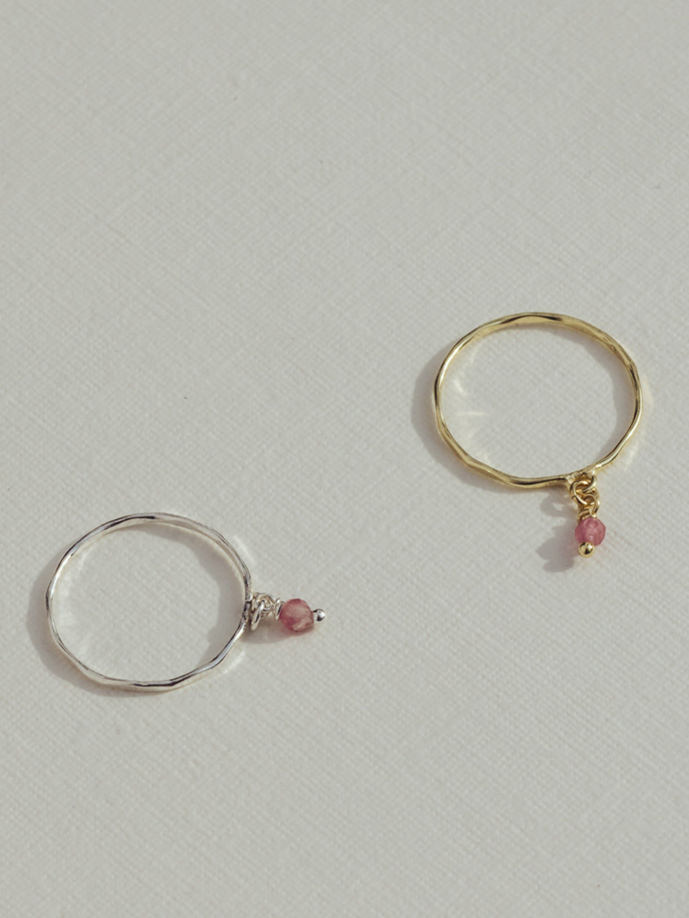 Birthstone ring October - Pink Tourmaline | 14K Gold Plated