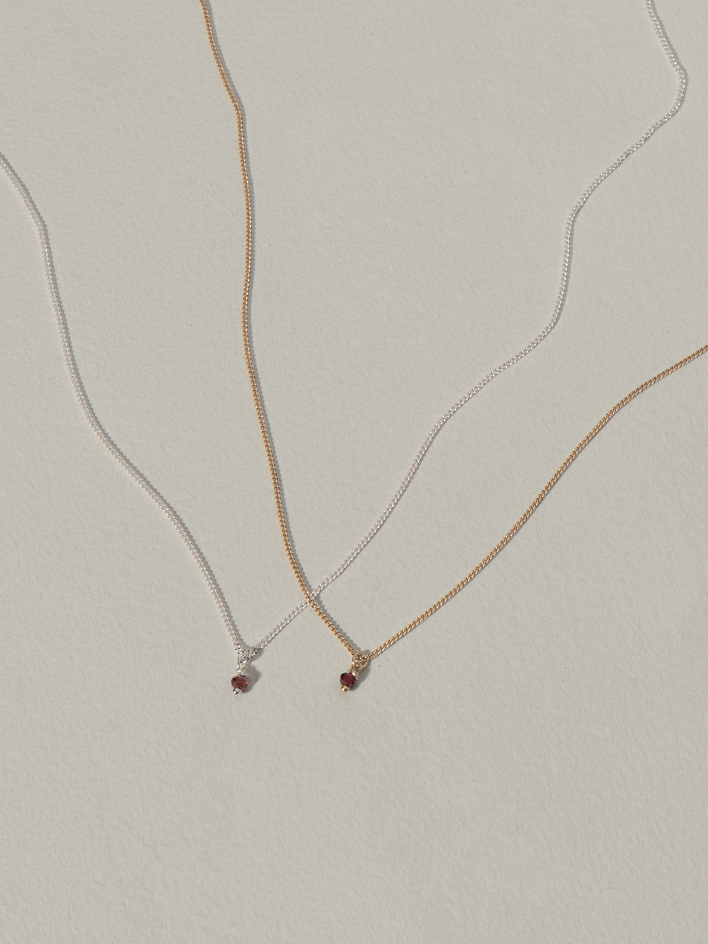 Birthstone January - Red Garnet | Gold Plated Silver