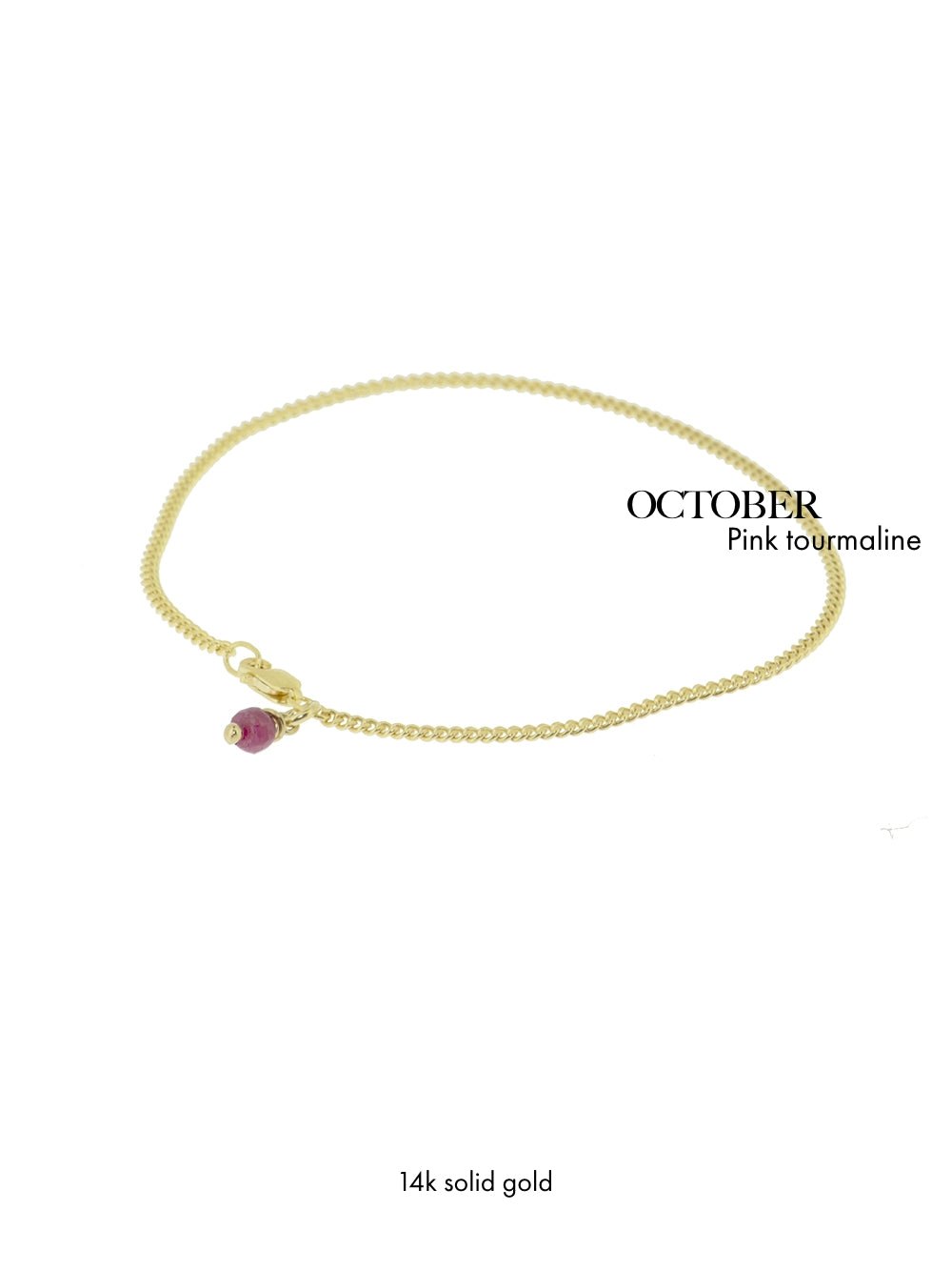 Birthstone October - Pink Tourmaline | 14K Solid Gold