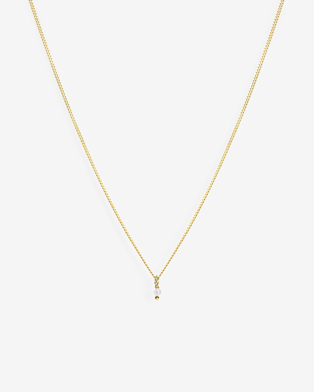 Birthstone April - Rock Crystal | Gold Plated Silver