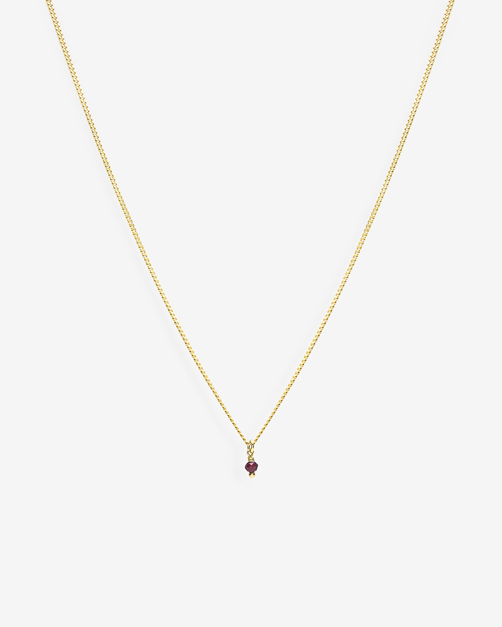 Birthstone January - Red Garnet | Gold Plated Silver