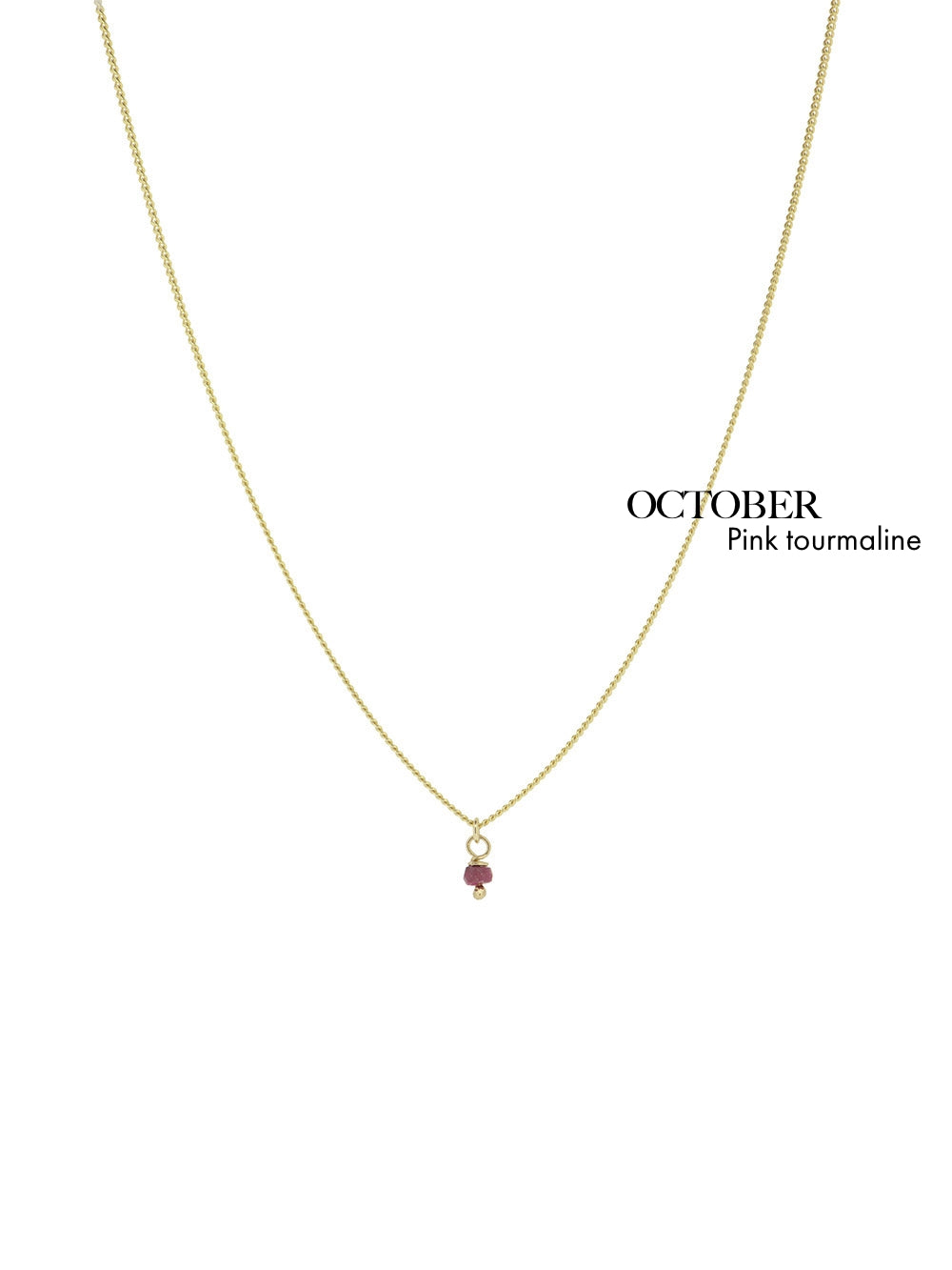 Birthstone October - Pink Tourmaline | 14K Gold Plated