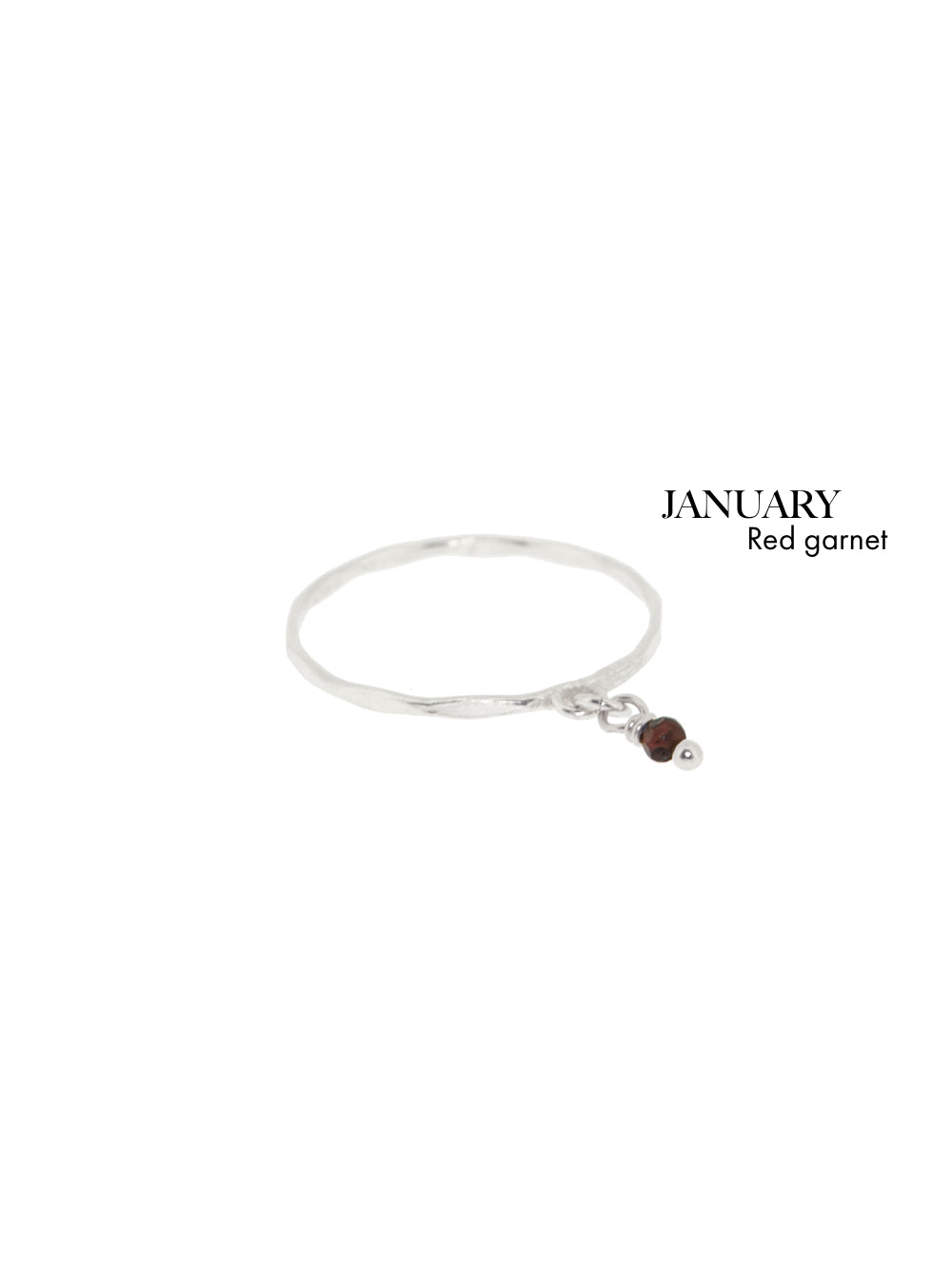 Birthstone ring January - Red garnet | 925 Sterling Silver