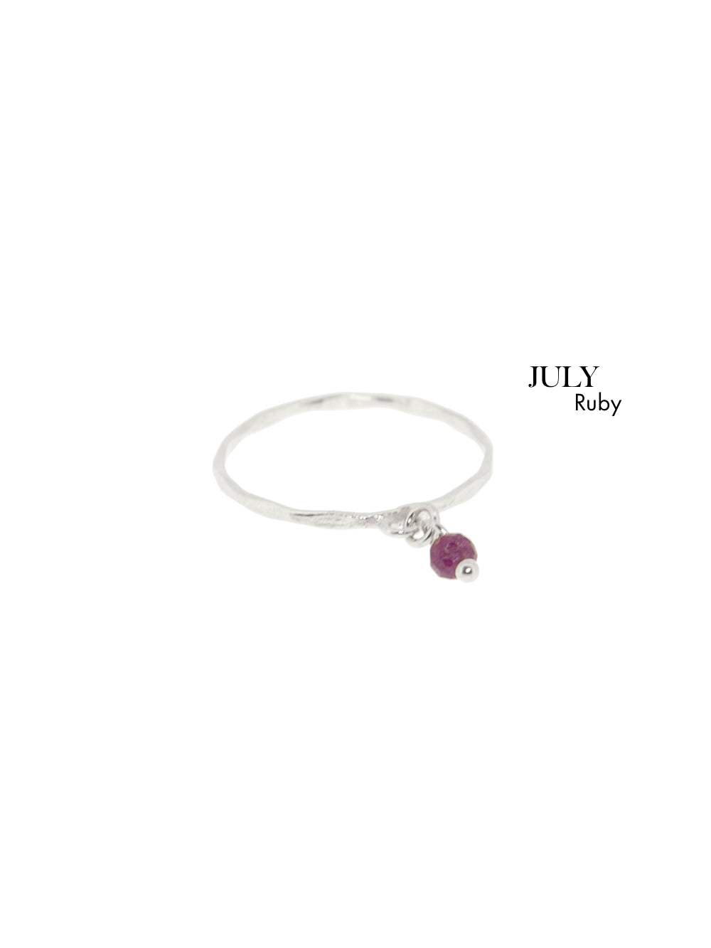 Birthstone ring July - Ruby | 925 Sterling Silver