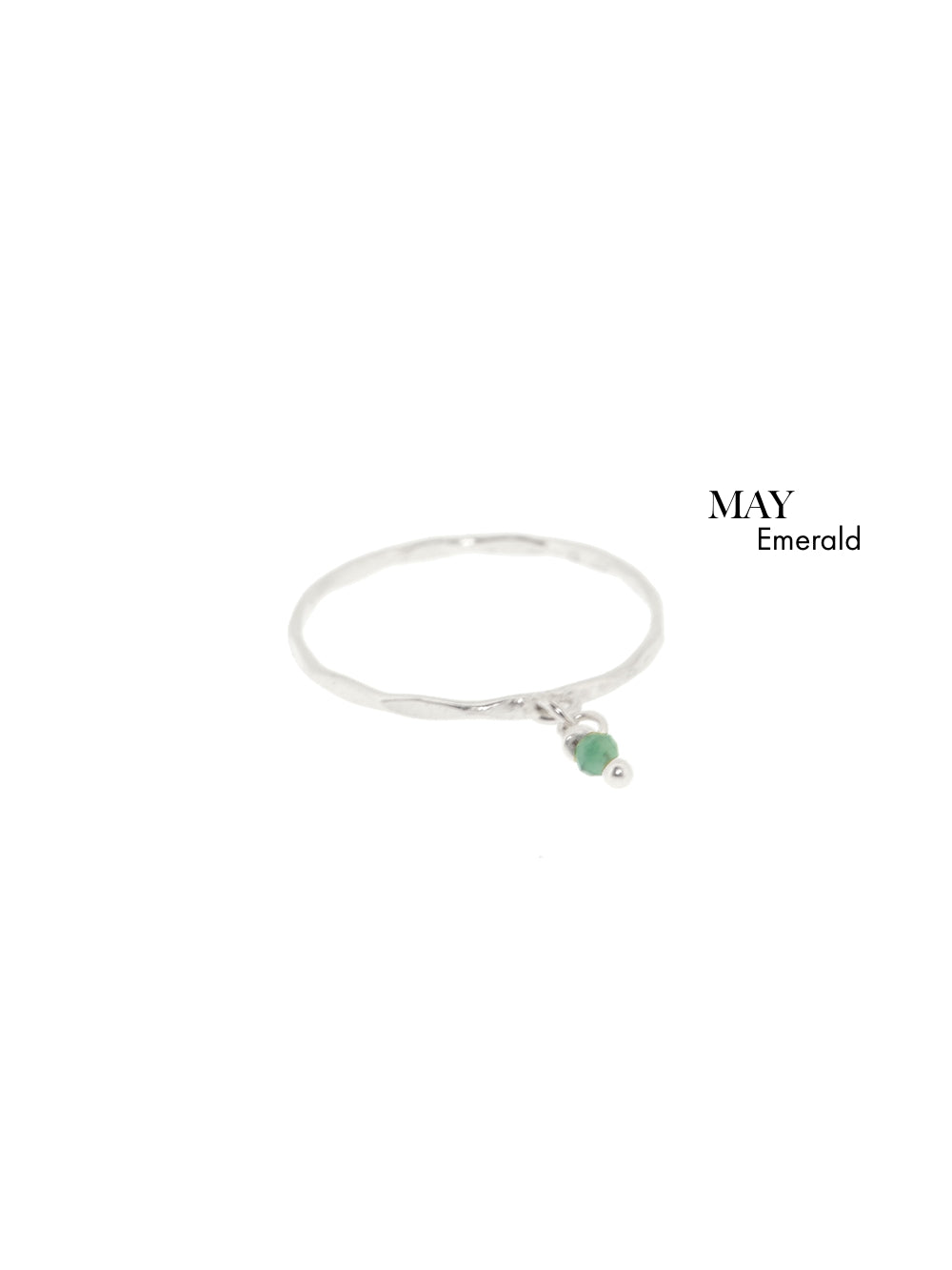 Birthstone ring May - Emerald | 925 Sterling Silver