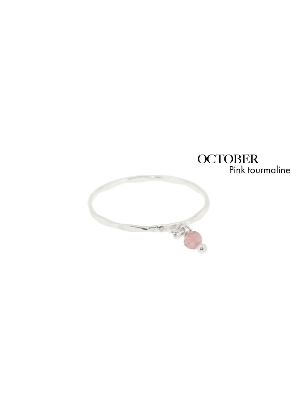 Birthstone ring October - Pink Tourmaline | 925 Sterling Silver