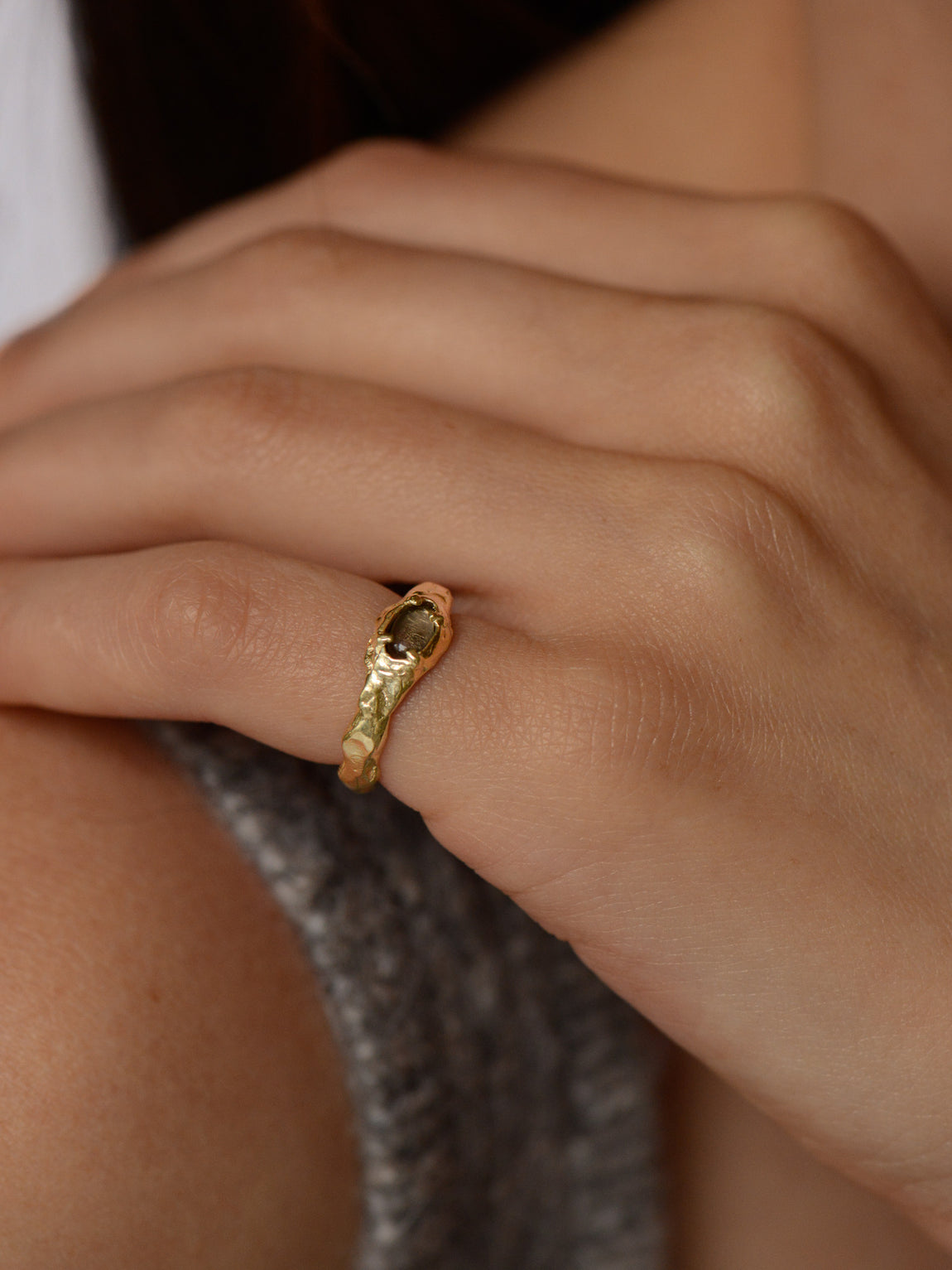Catch - Smokey Quartz | Gold Plated Silver