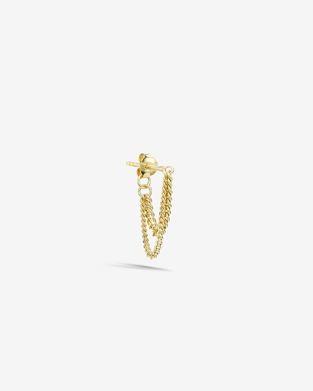 Double chain stud | Gold Plated Silver