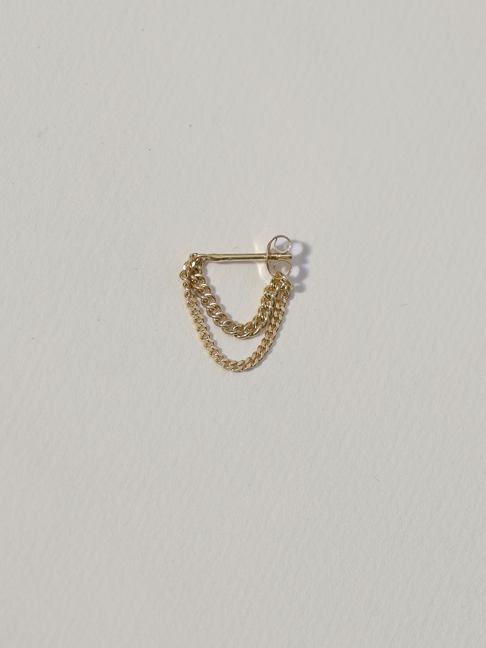 Double chain stud | 14K Gold Plated