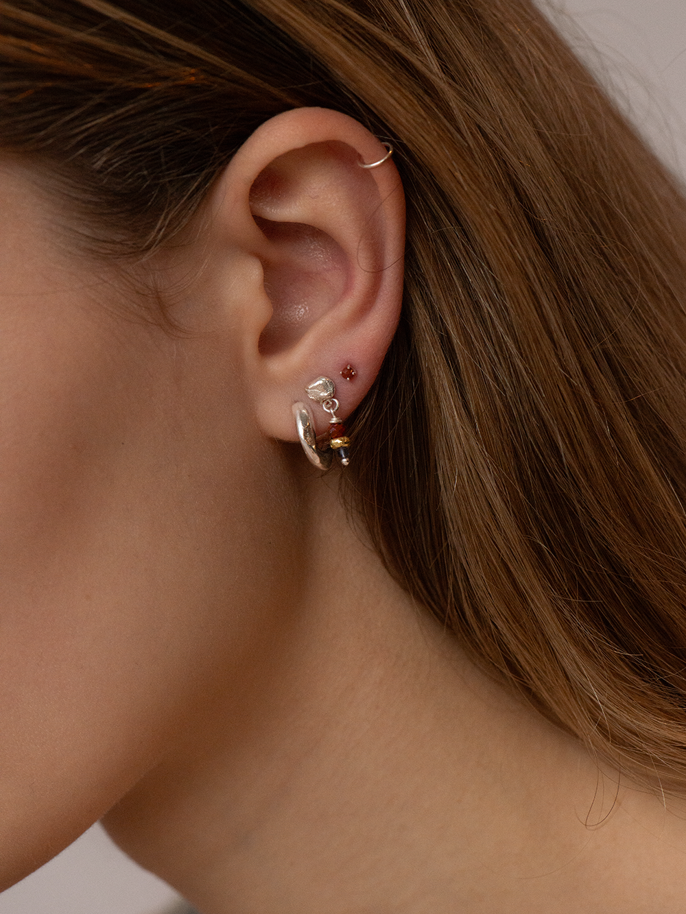 Island stud - Mixed gemstones | 925 Sterling Silver