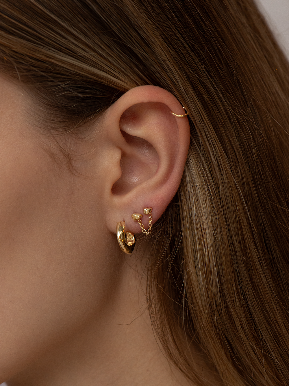 Raw double chain | Gold Plated Silver