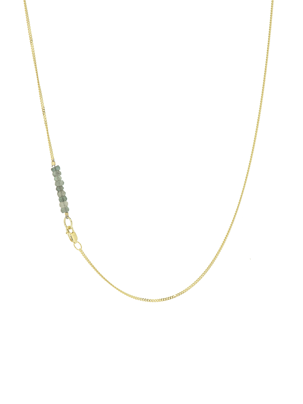Fine line - Moss Aquamarine | Gold Plated Silver