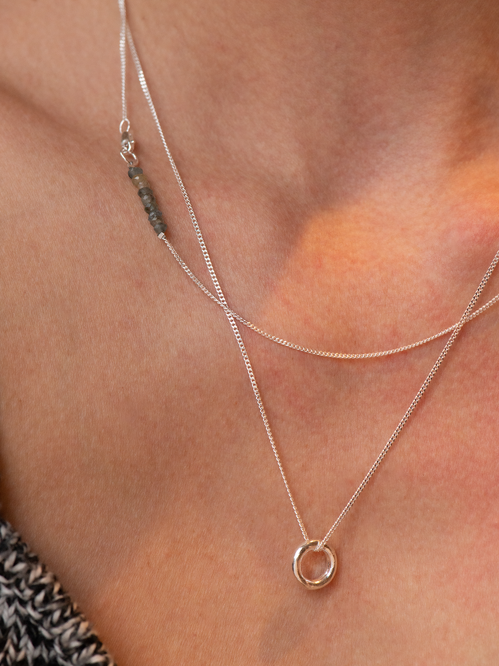 Fine line - Moss Aquamarine | 925 Sterling Silver