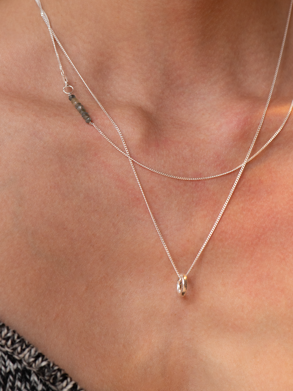 Fine line - Moss Aquamarine | 925 Sterling Silver