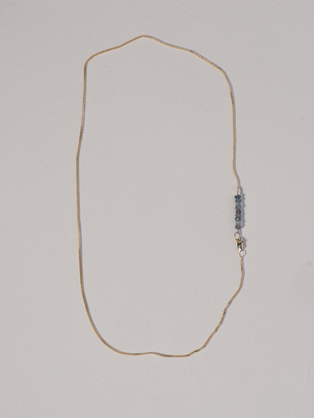 Fine line - Moss Aquamarine | Gold Plated Silver