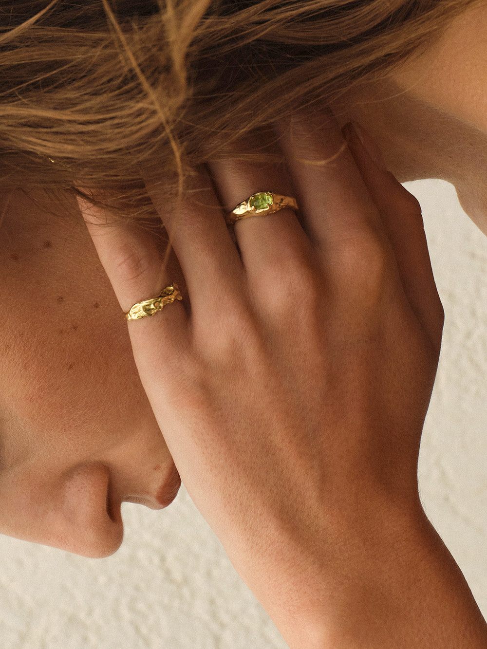 Catch - Peridot | Gold Plated Silver