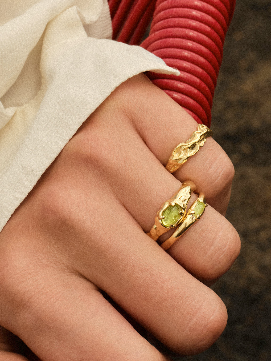 Catch - Peridot | Gold Plated Silver