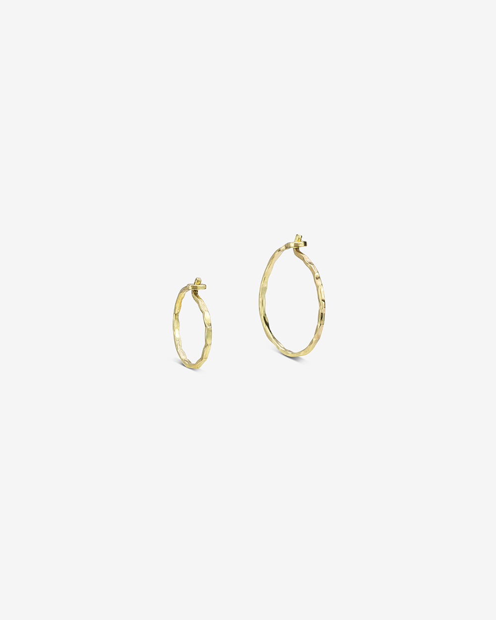 Hammered hoop | Gold Plated Silver