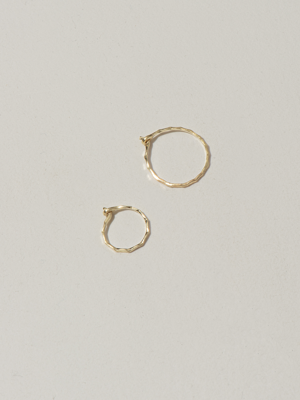 Hammered hoop | Gold Plated Silver