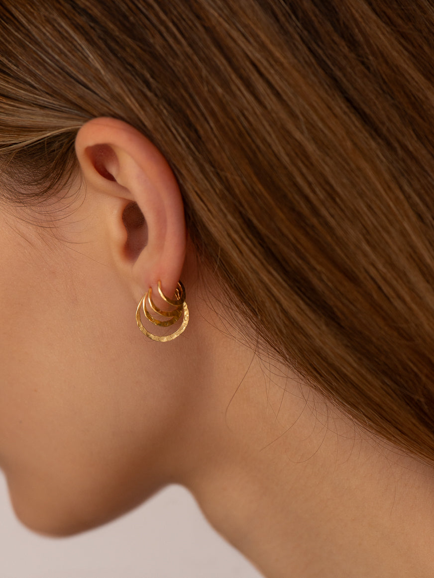 Higher level hammered | Gold Plated Silver