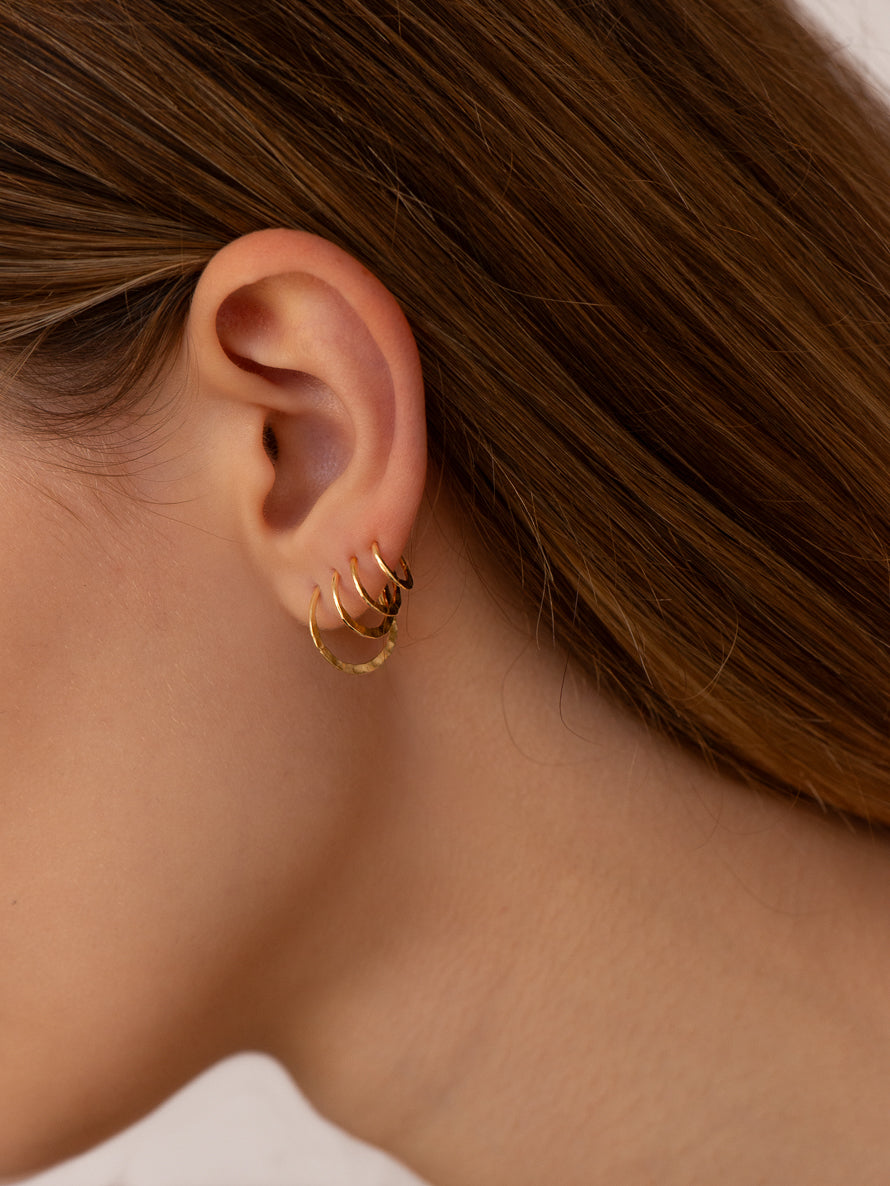 Higher level hammered | Gold Plated Silver