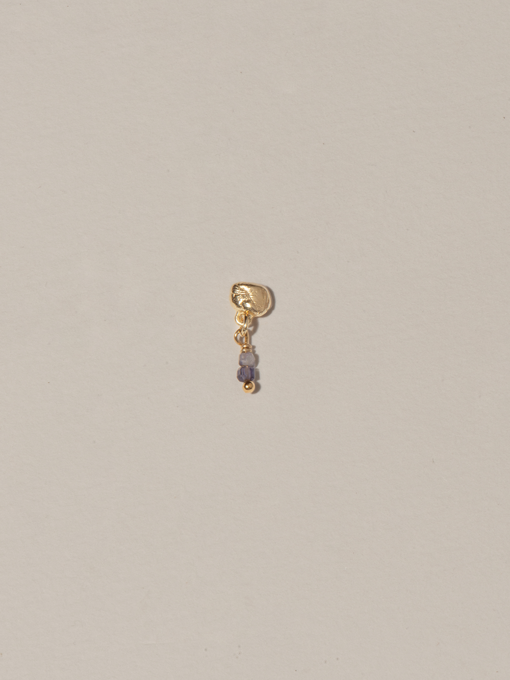 Island stud - Iolite | Gold Plated Silver