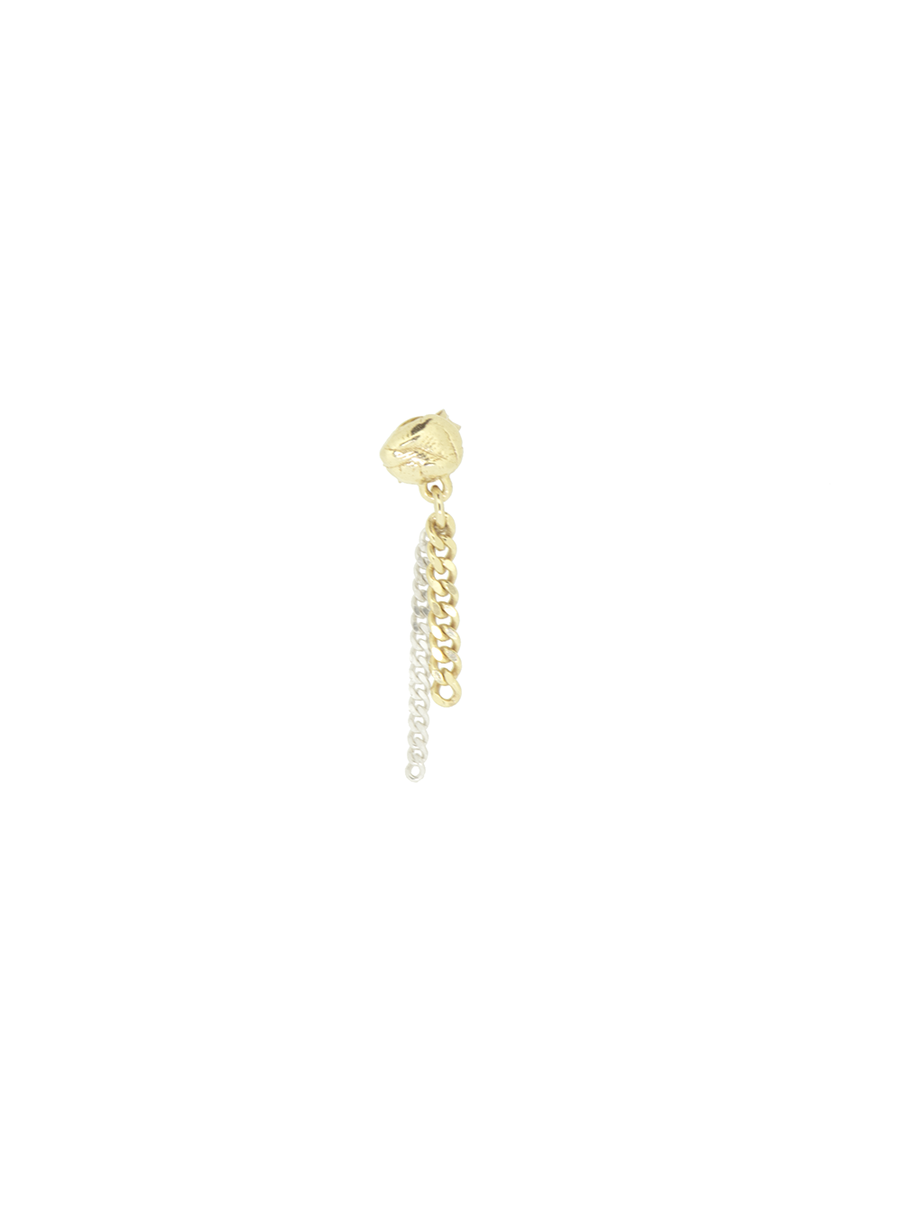 Island stud - double chain | 14K Gold Plated