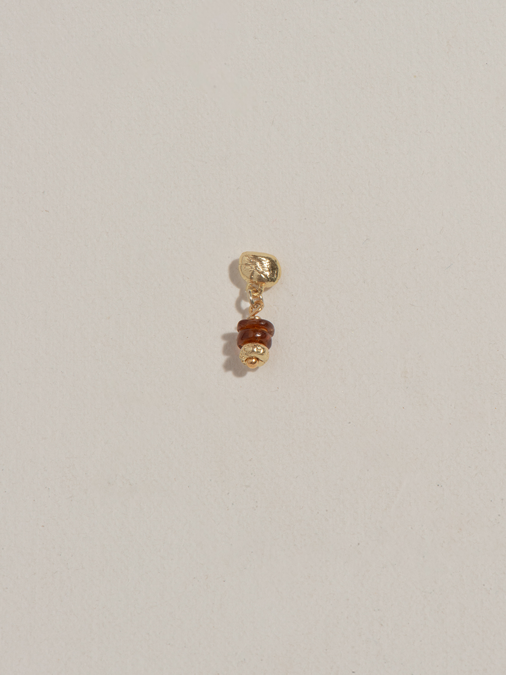Island stud - Hessonite | Gold Plated Silver