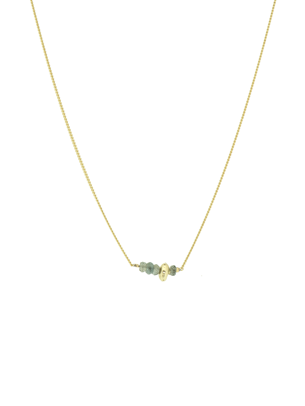 Keep going - Moss Aquamarine | Gold Plated Silver