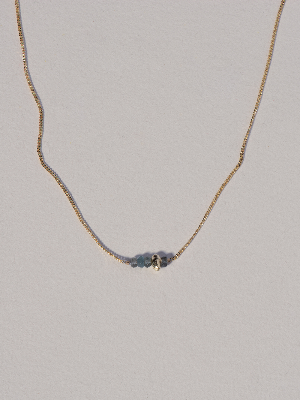 Keep going - Moss Aquamarine | Gold Plated Silver