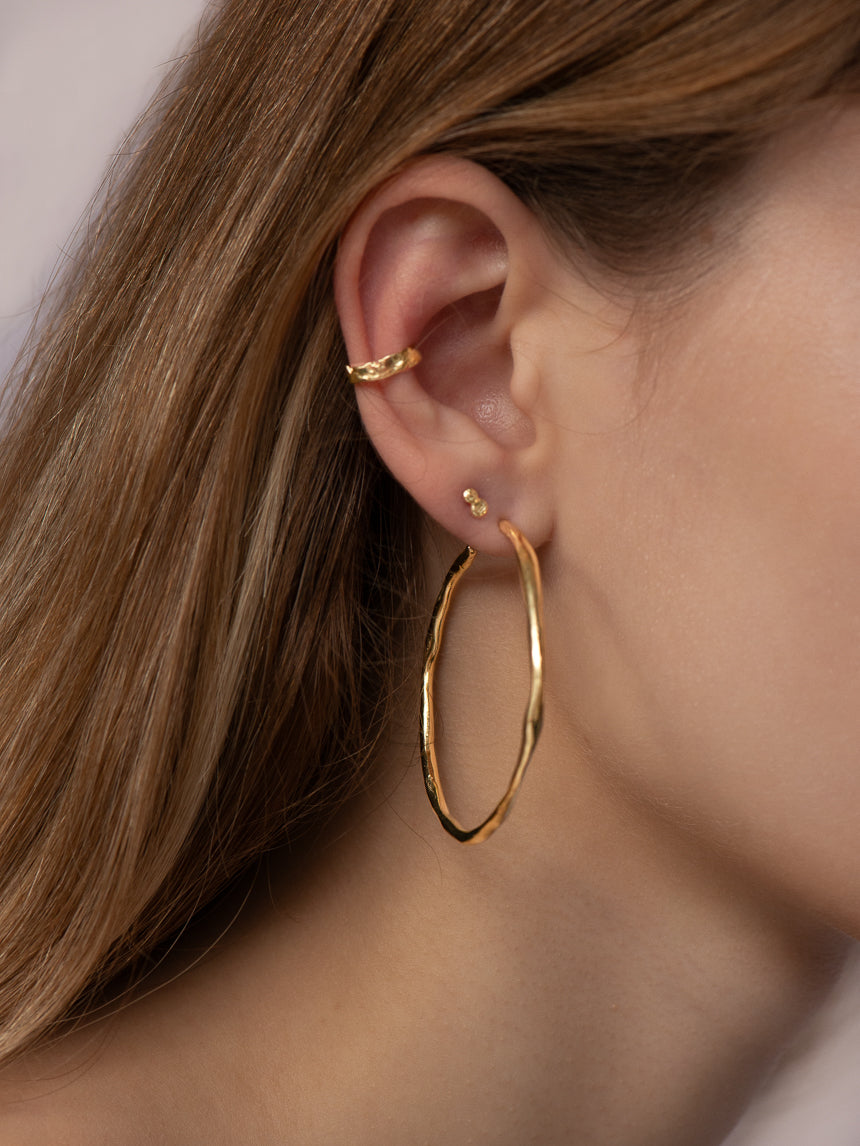 Double stud | Gold Plated Silver