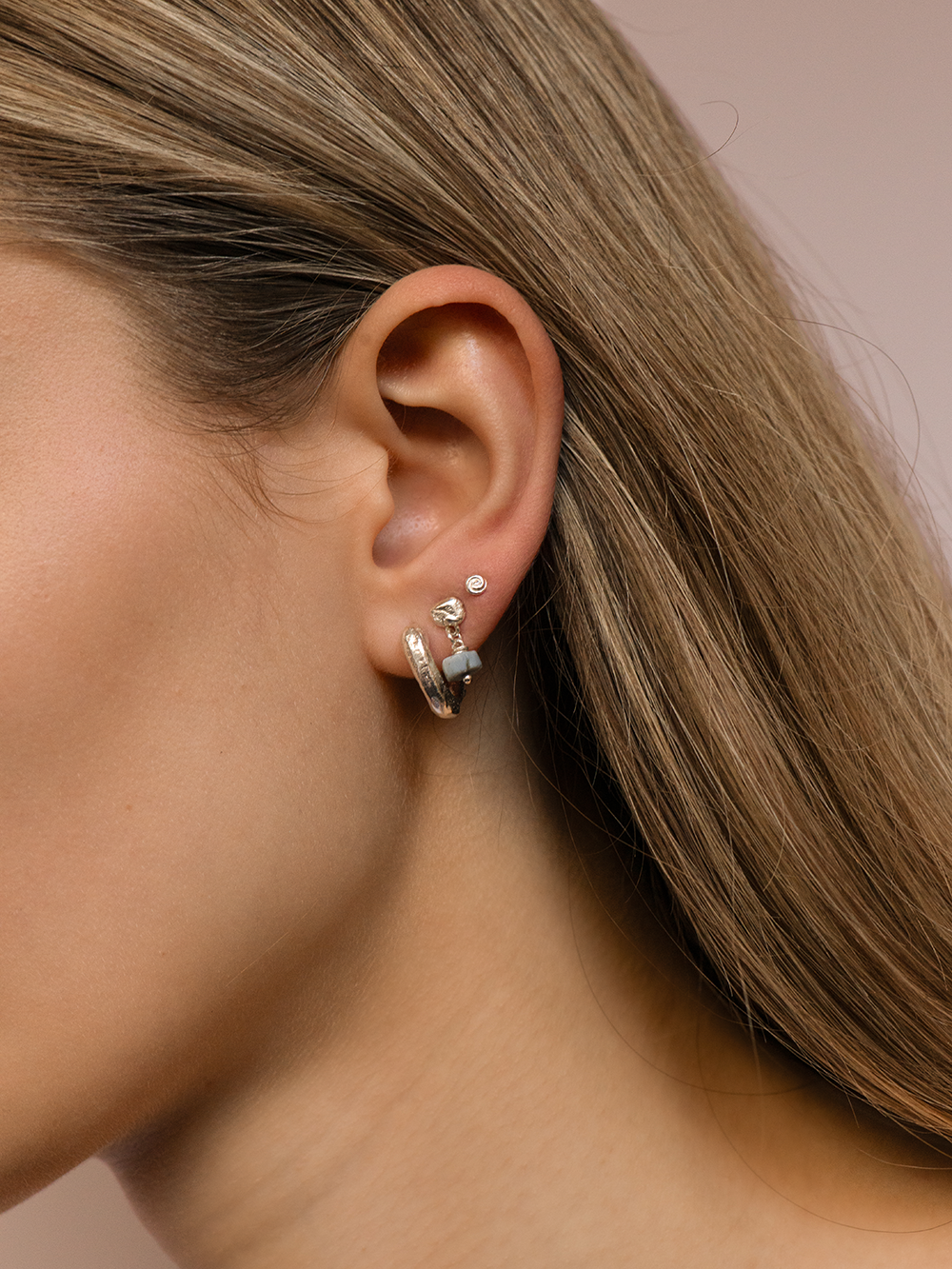 Island stud - Blue Opal | Gold Plated Silver