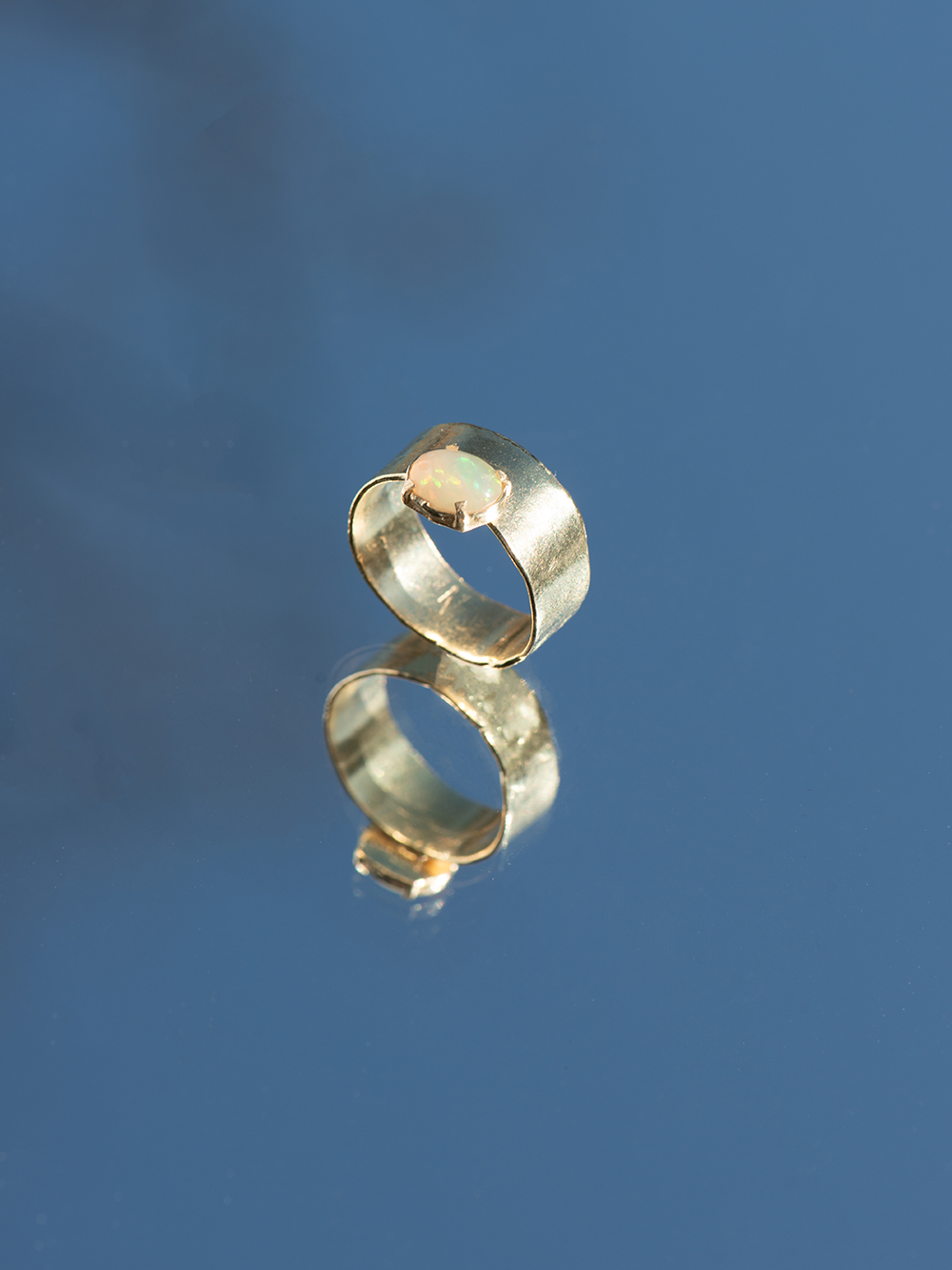 Wild fire - White Opal | Gold Plated Silver