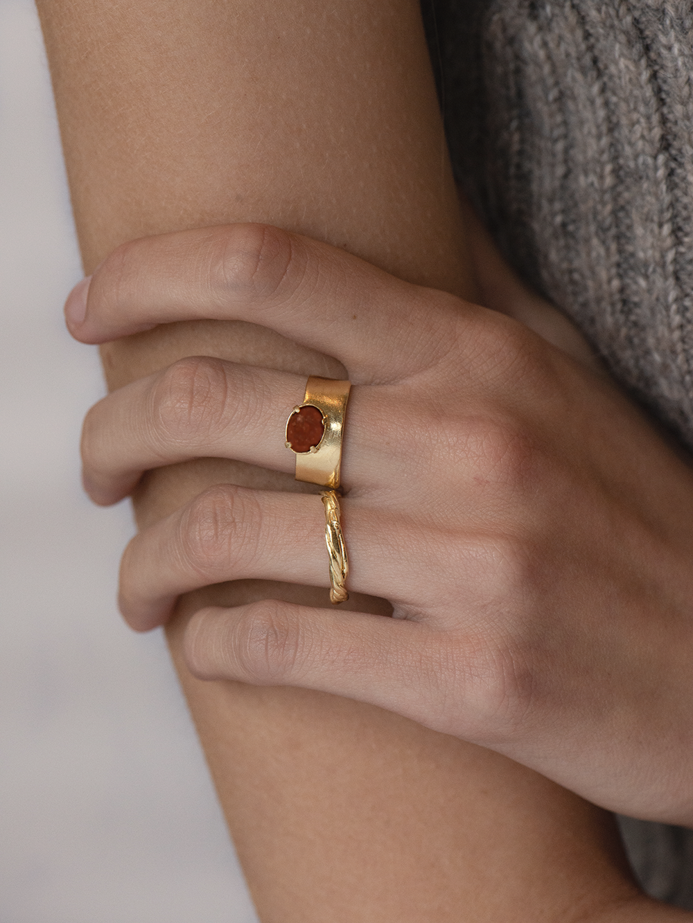 Wild fire - Red Jasper | Gold Plated Silver