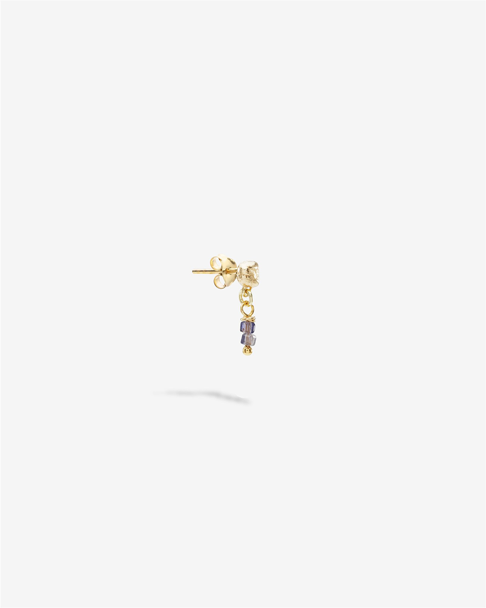 Island stud - Iolite | Gold Plated Silver