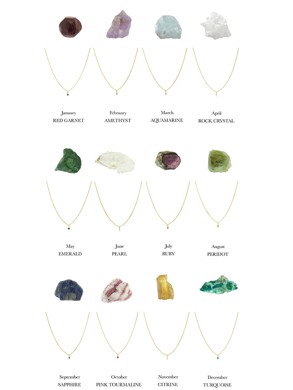 Add an extra 14K solid gold birthstone | Choose your month