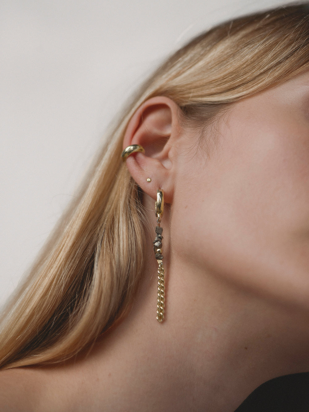 Nightcall rough pyrite | 14K Gold Plated
